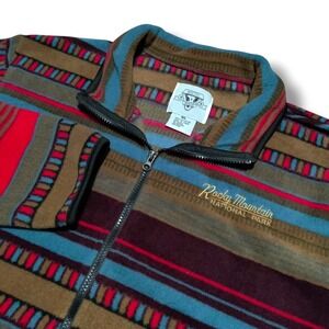 Arctic Image Fleece Cozy Jacket Size XL Rocky Mountains Embroidery Aztec Zip